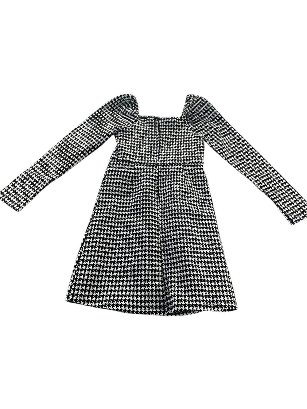 Franki Girls Black White Plaid Long Sleeve Mini Dress Youth Size 8